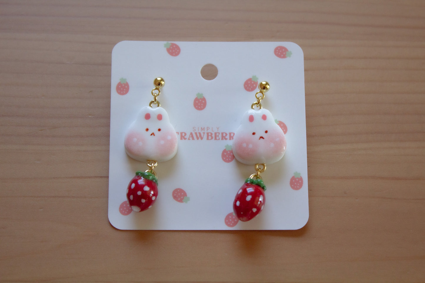Strawberry Bunny Earrings