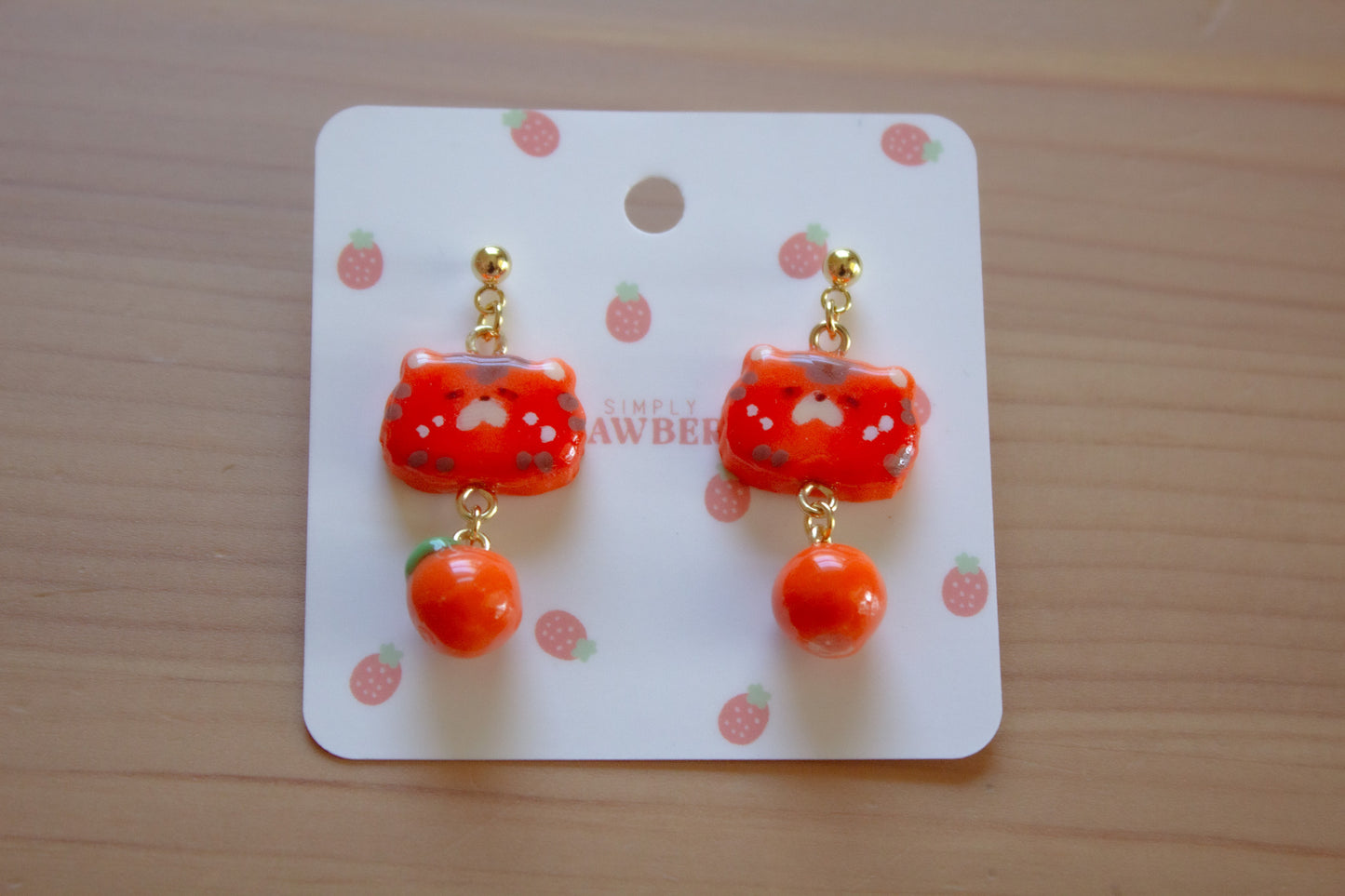 Orange Tiger Earrings