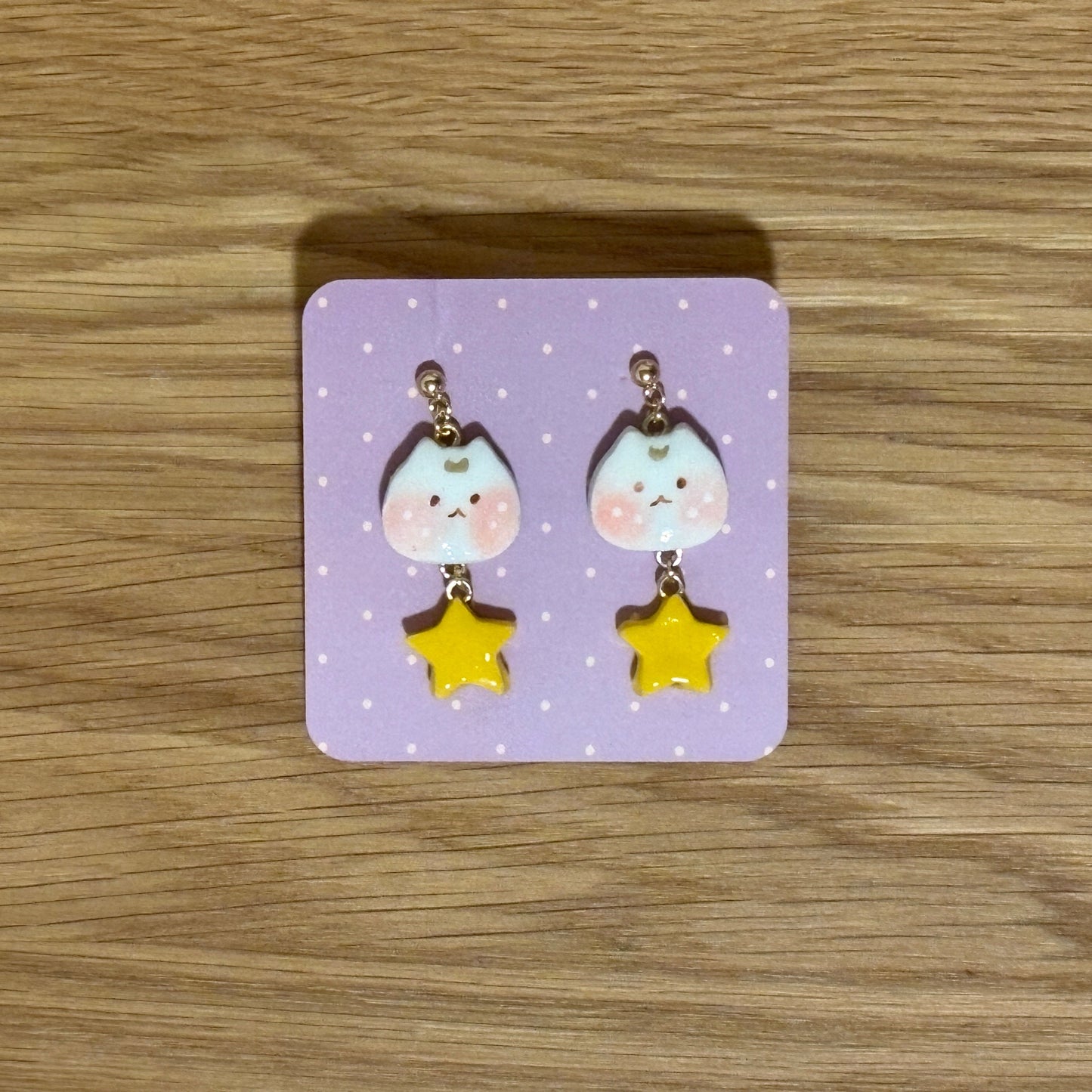 White Cat Earrings