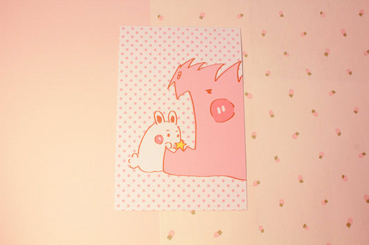 Dino Eating Star Print