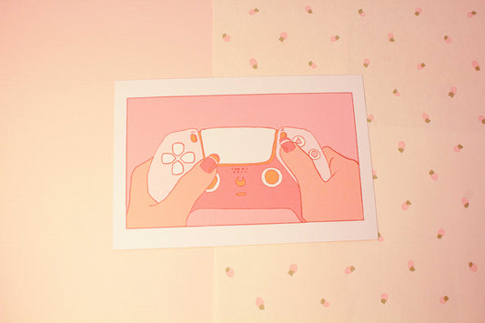 Olive Gamer Girl Print