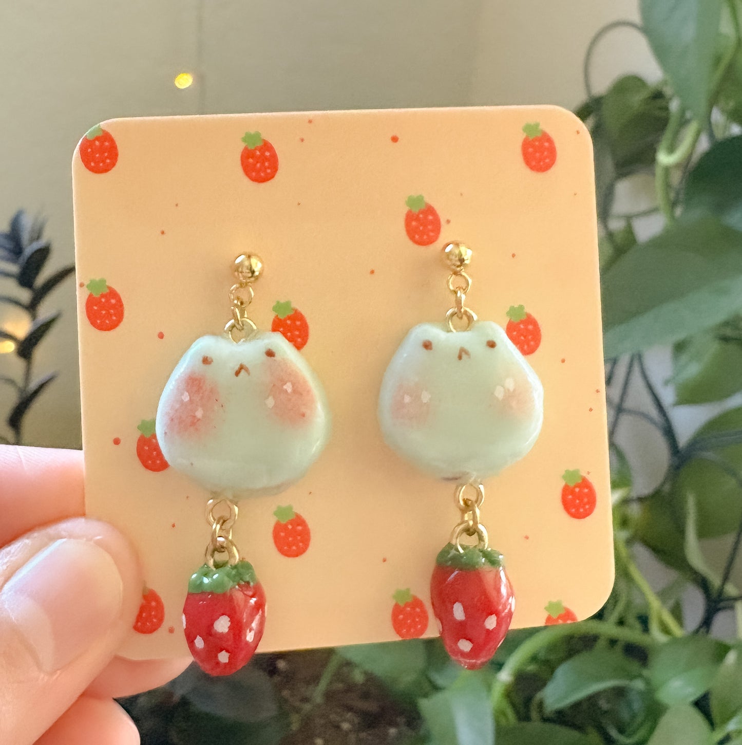 Strawberry Frog Earrings