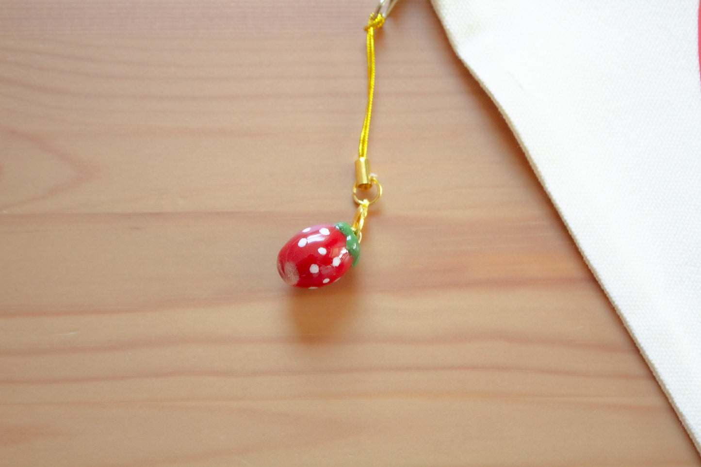 Red Strawberry Handmade Phone Charm