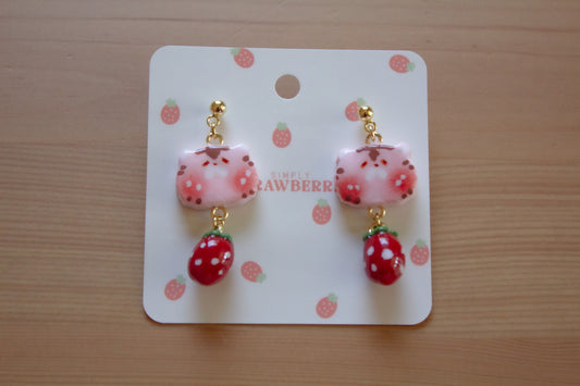 Red Strawberry Tiger Earrings