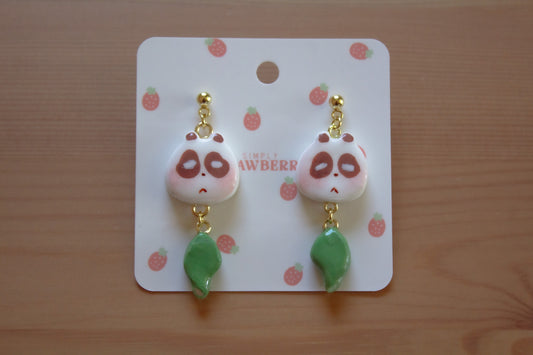 Brown Panda Bear Earrings
