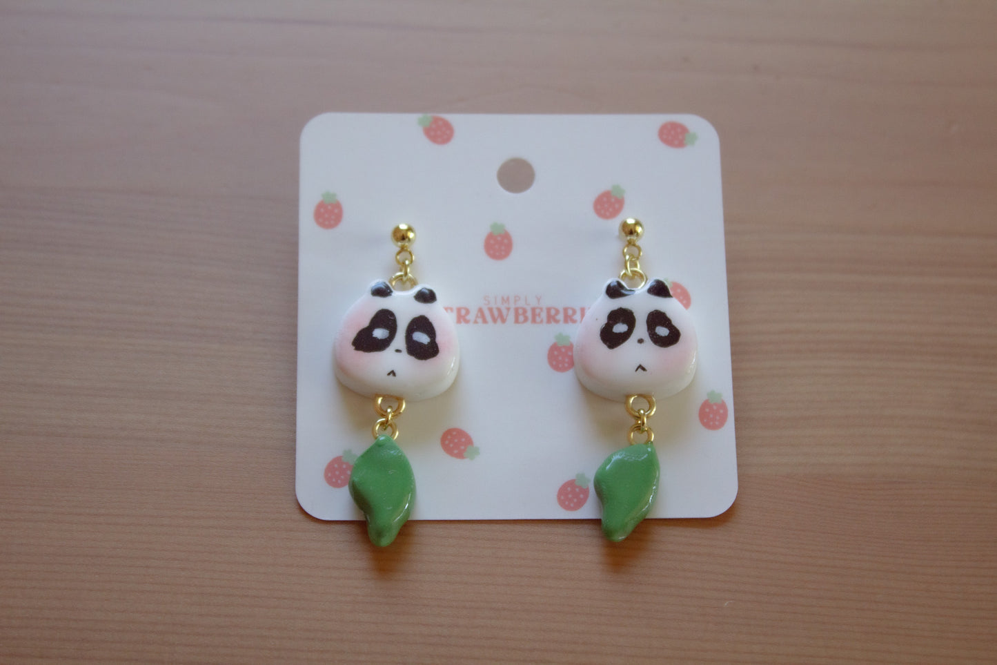 Black Panda Bear Earrings