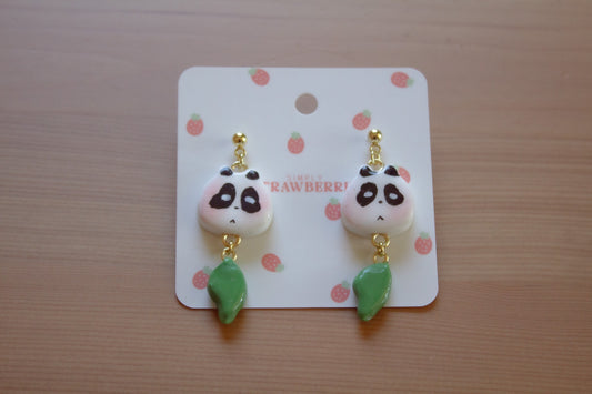 Black Panda Bear Earrings
