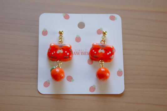 Orange Tiger Earrings