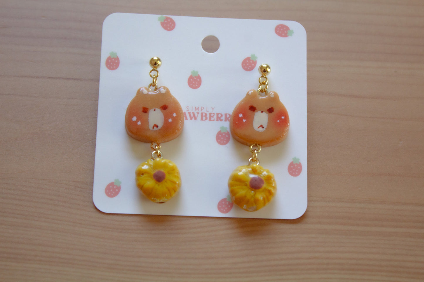 Sunflower Bear Earrings