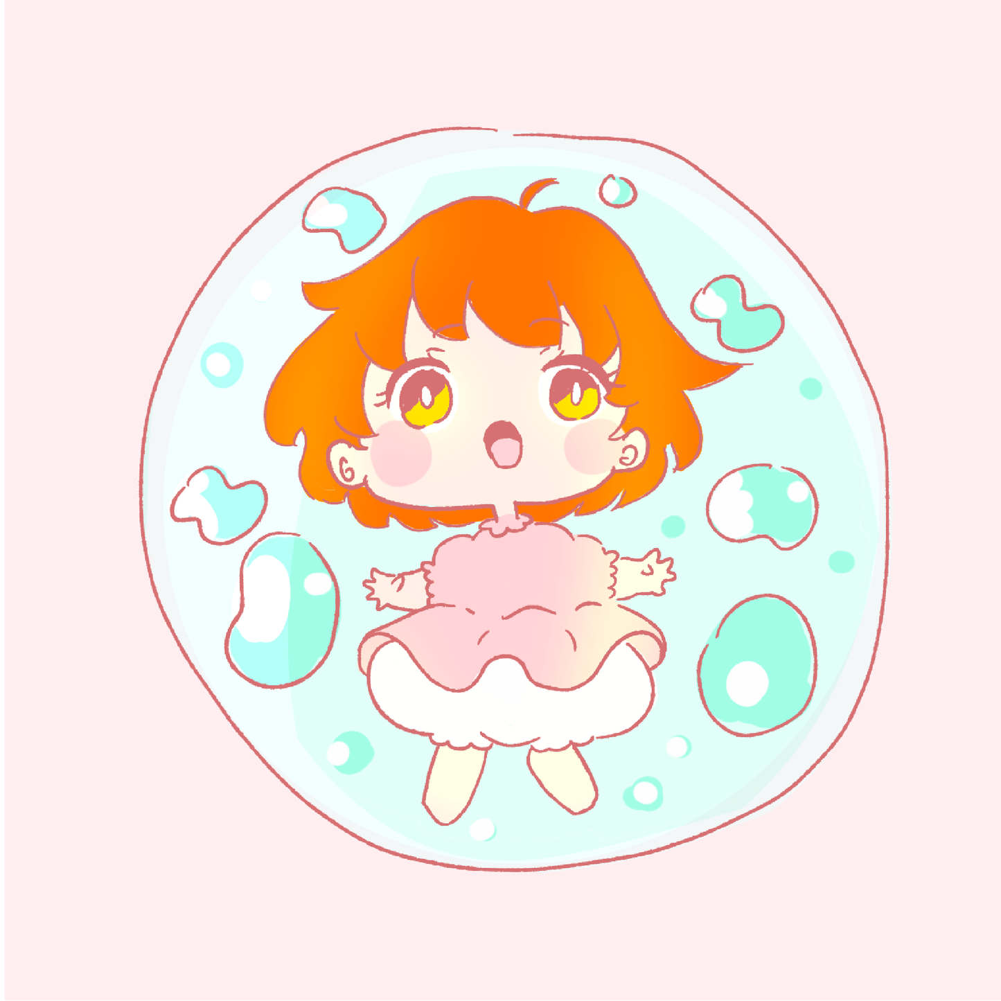 Holographic Mermaid Bubble Sticker