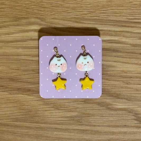 White Cat Earrings