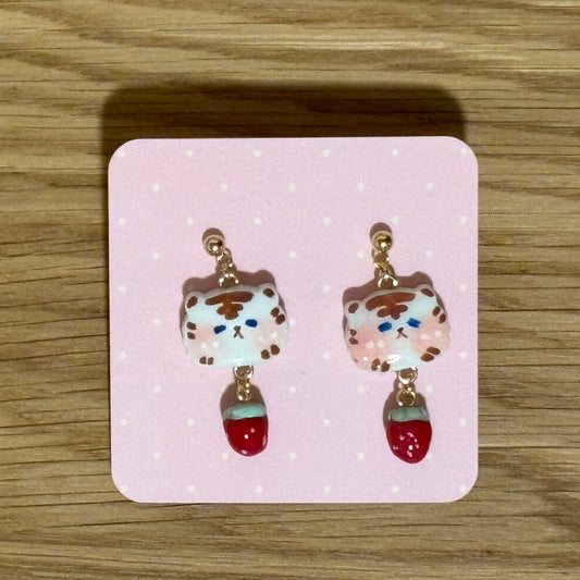 White Tiger Earrings